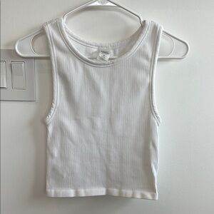 White Ribbed Tank Top